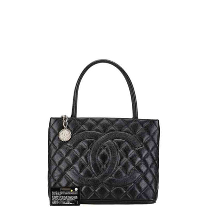 Chanel Black Leather Medaillon