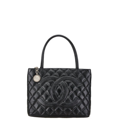 Chanel Black Leather Medaillon