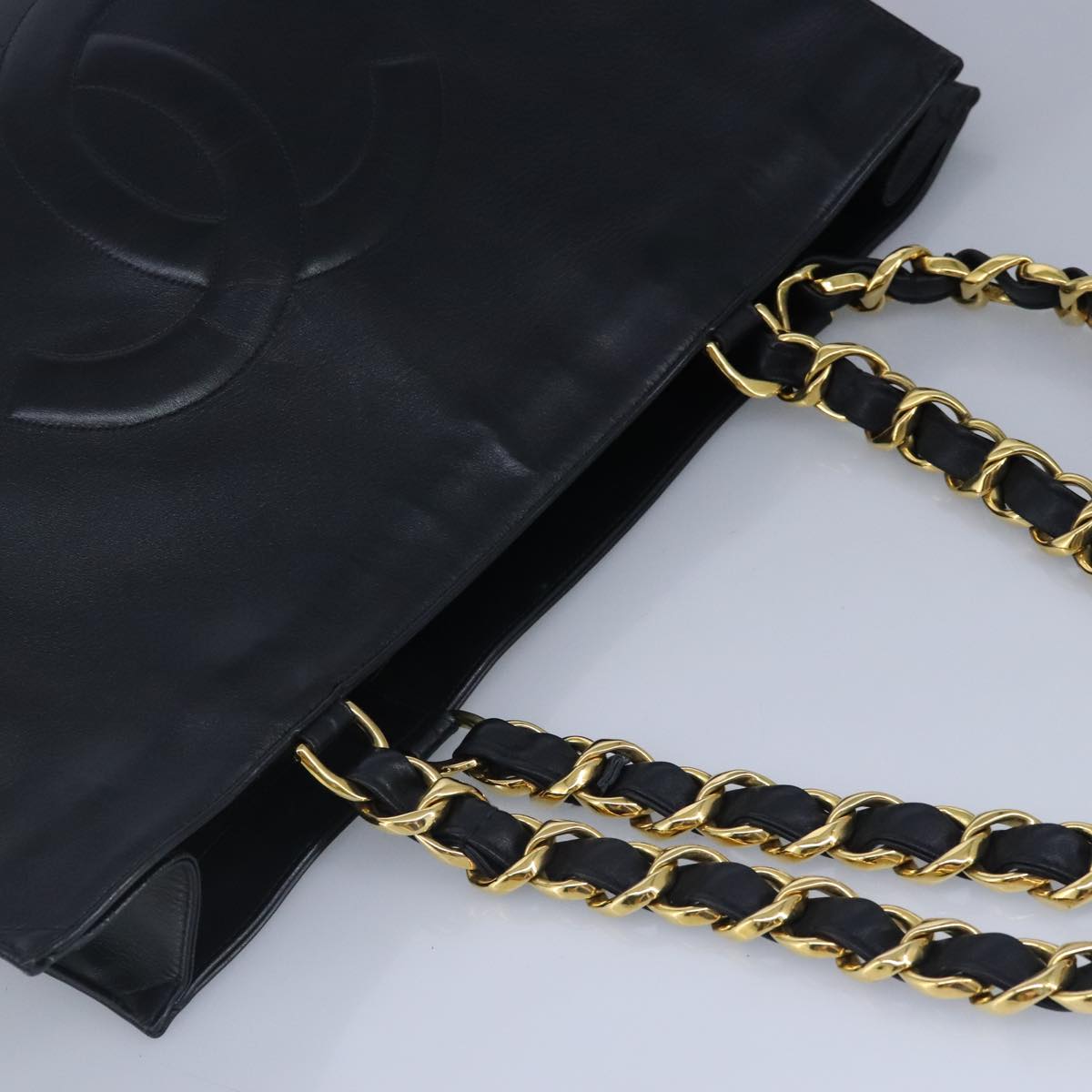Chanel Black Leather Coco Mark
