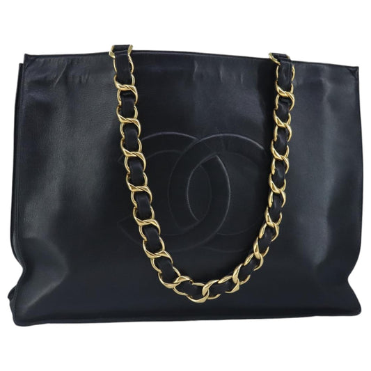 Chanel Black Leather Coco Mark