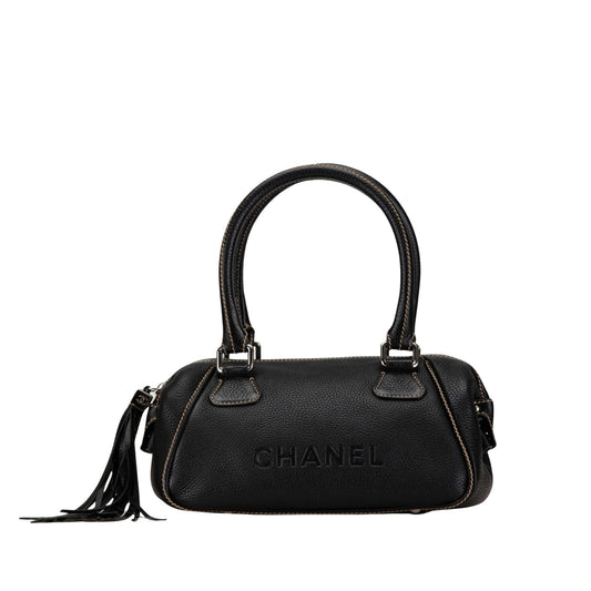 Chanel Black Leather Bowling