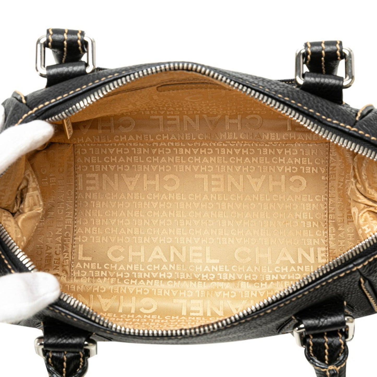 Chanel Black Leather Bowling