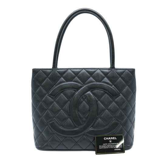 Chanel Black Leather Shopping