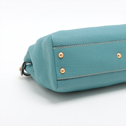 Fendi Blue Leather Peekaboo