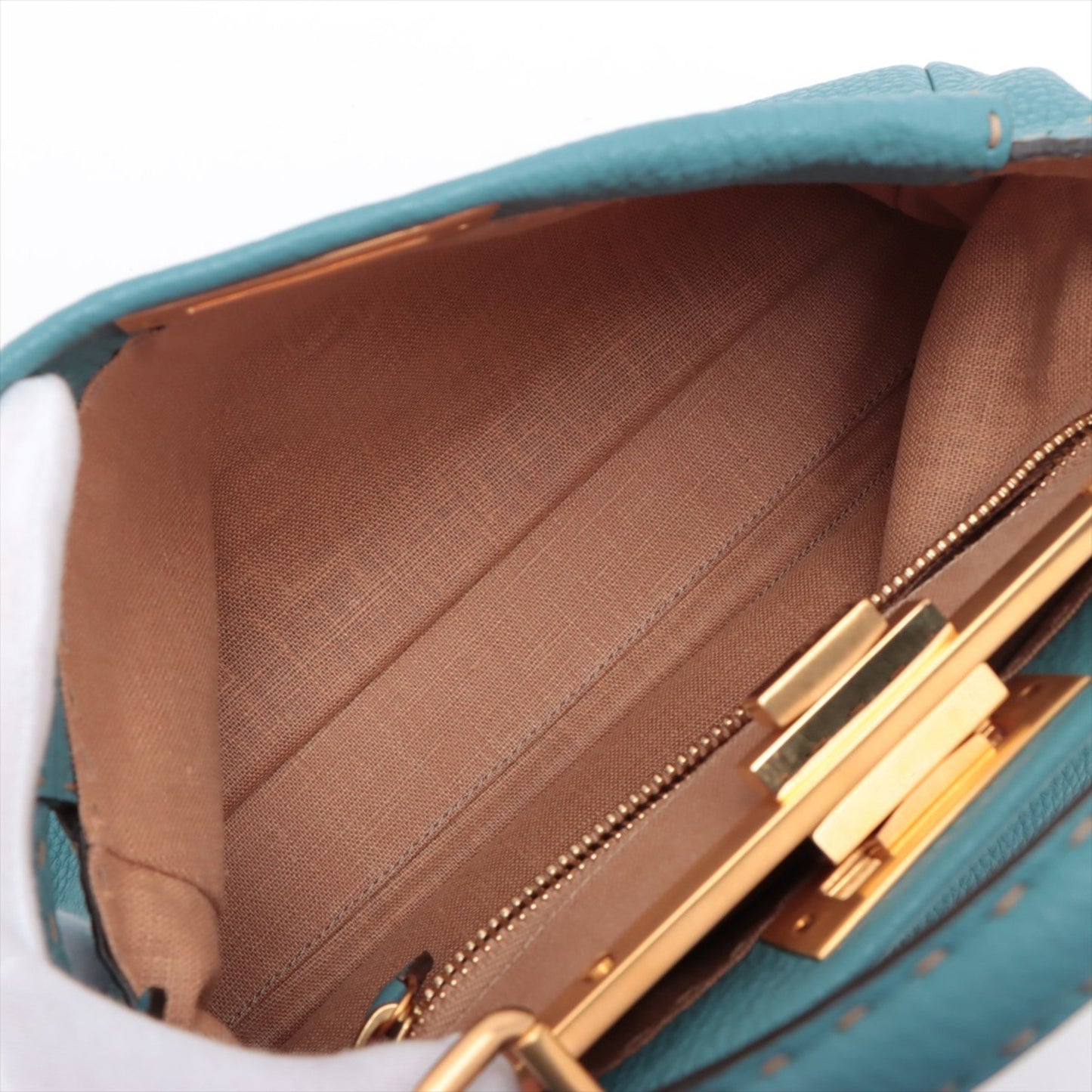 Fendi Blue Leather Peekaboo