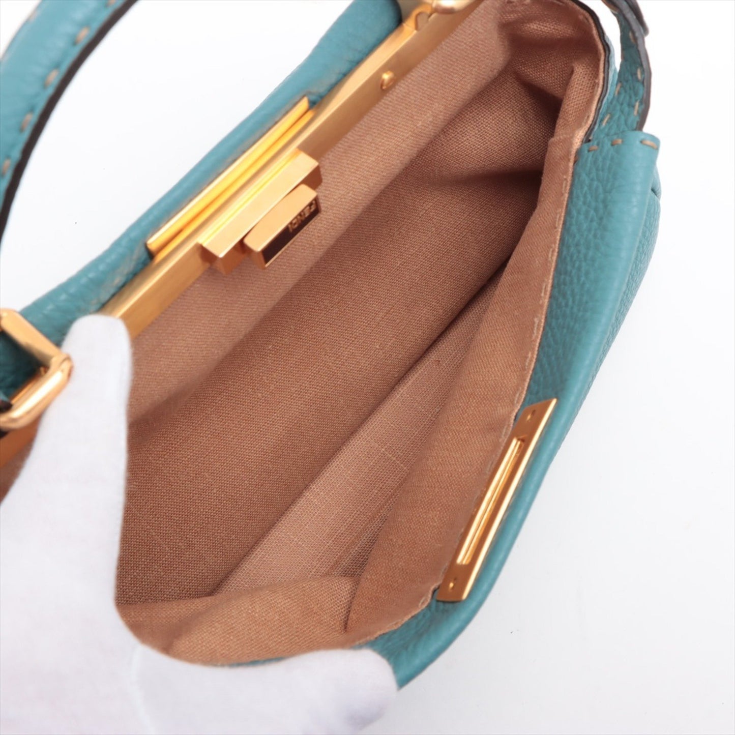 Fendi Blue Leather Peekaboo