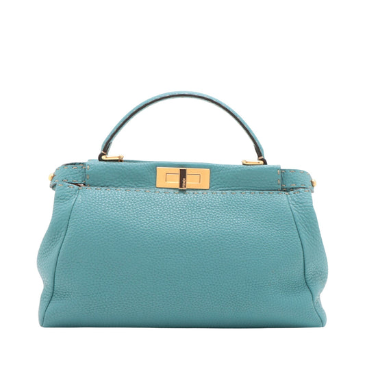 Fendi Blue Leather Peekaboo