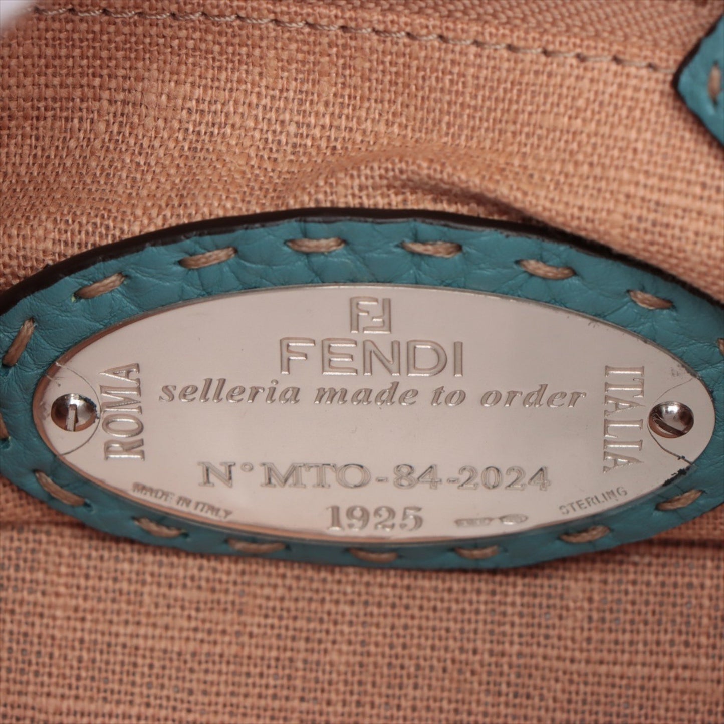 Fendi Blue Leather Peekaboo