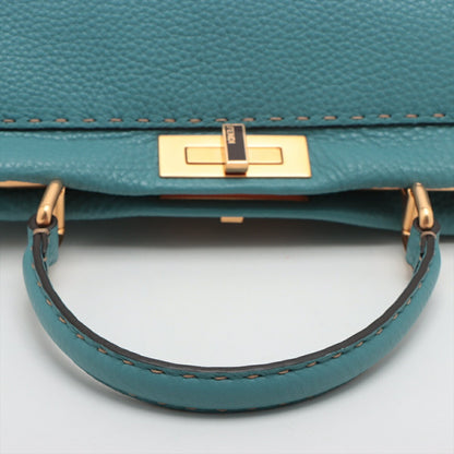 Fendi Blue Leather Peekaboo