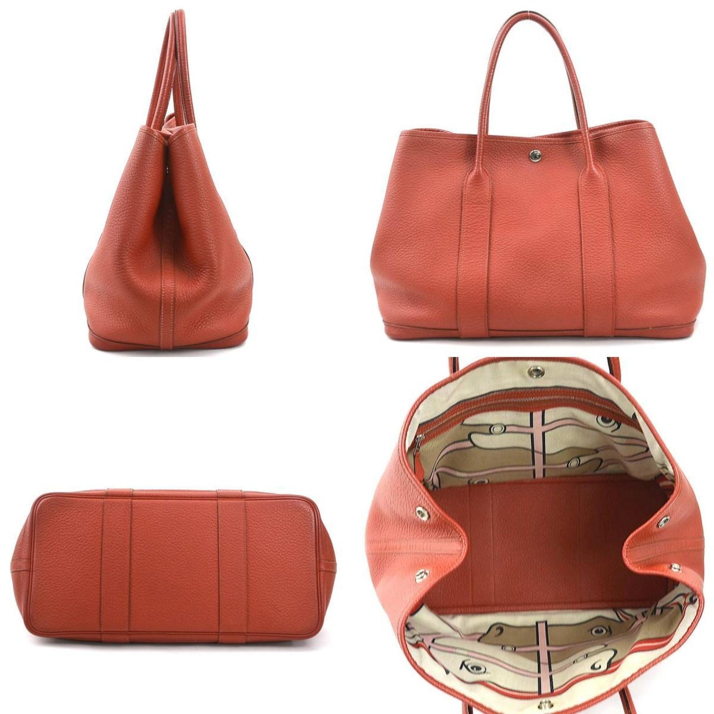 Hermès Red Leather Garden Party
