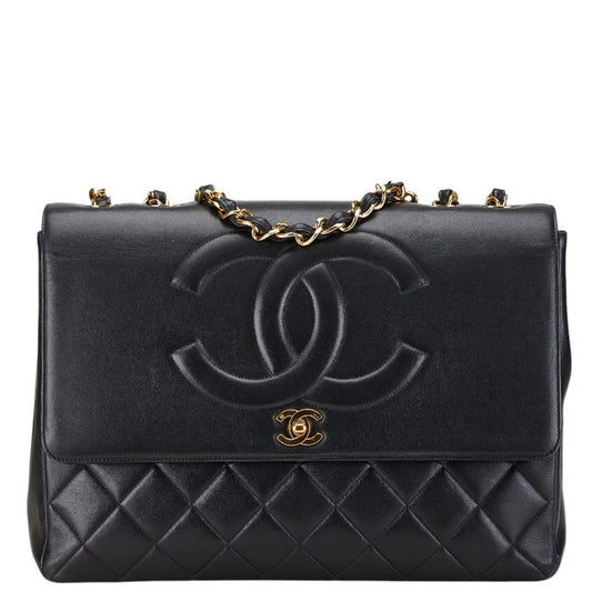 Chanel Black Leather Logo Cc
