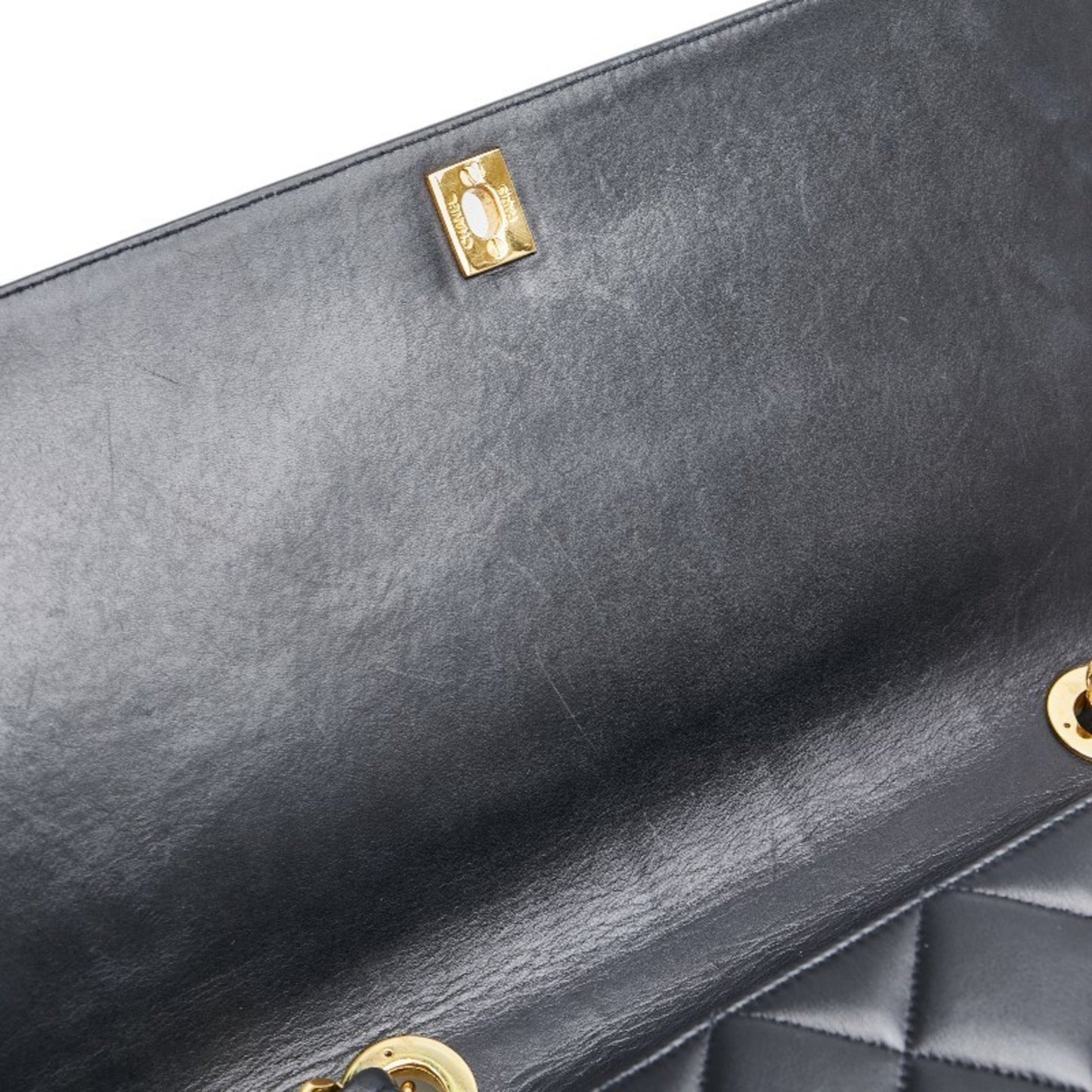 Chanel Black Leather Logo Cc