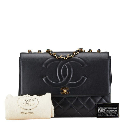 Chanel Black Leather Logo Cc