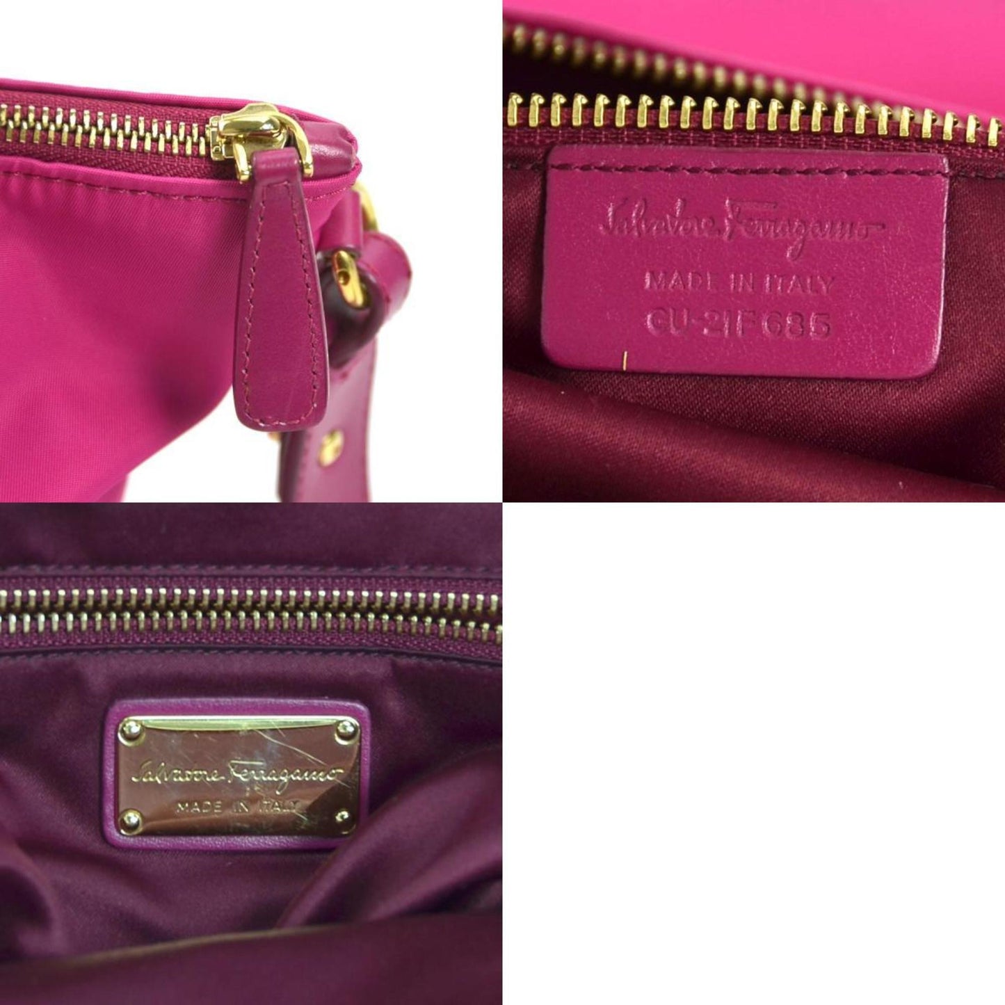 Salvatore Ferragamo Pink Synthetic Gancini