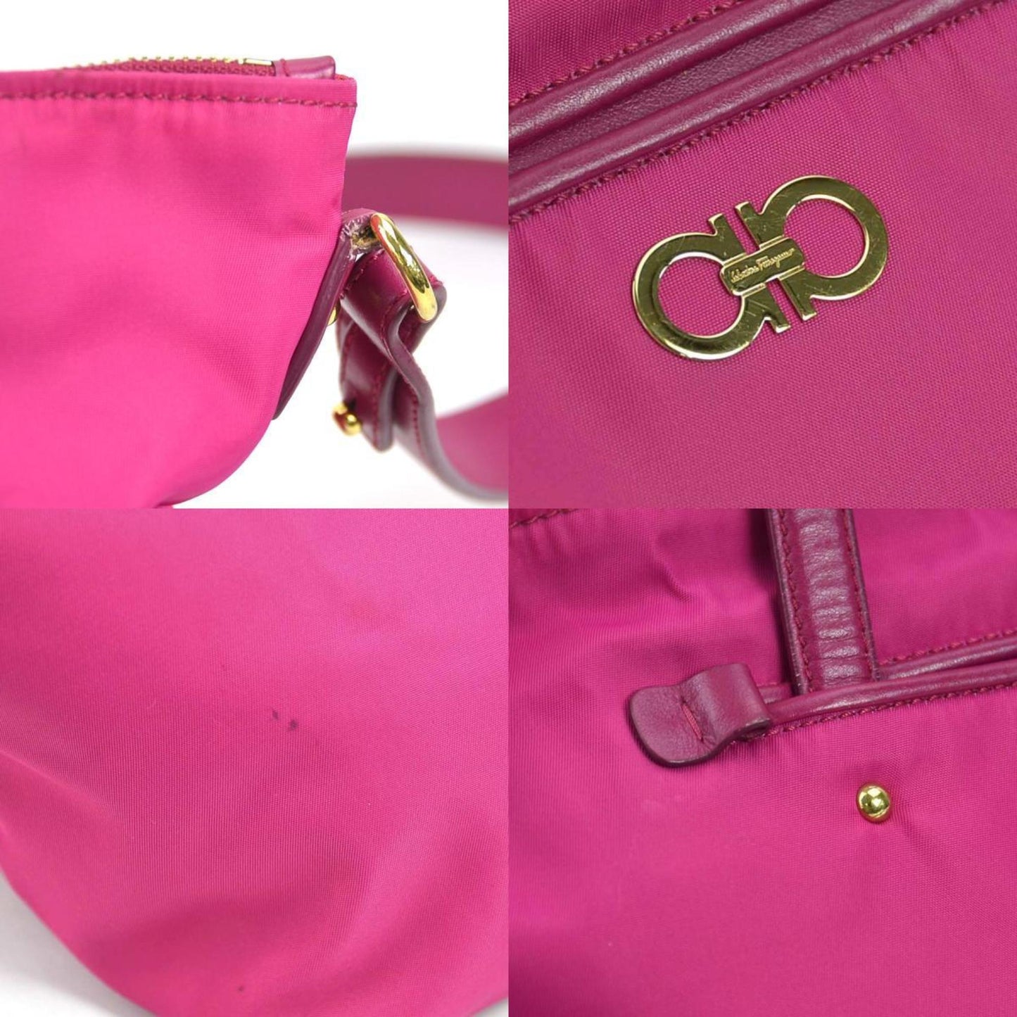 Salvatore Ferragamo Pink Synthetic Gancini