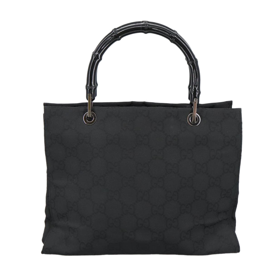 Gucci Black Canvas Bamboo