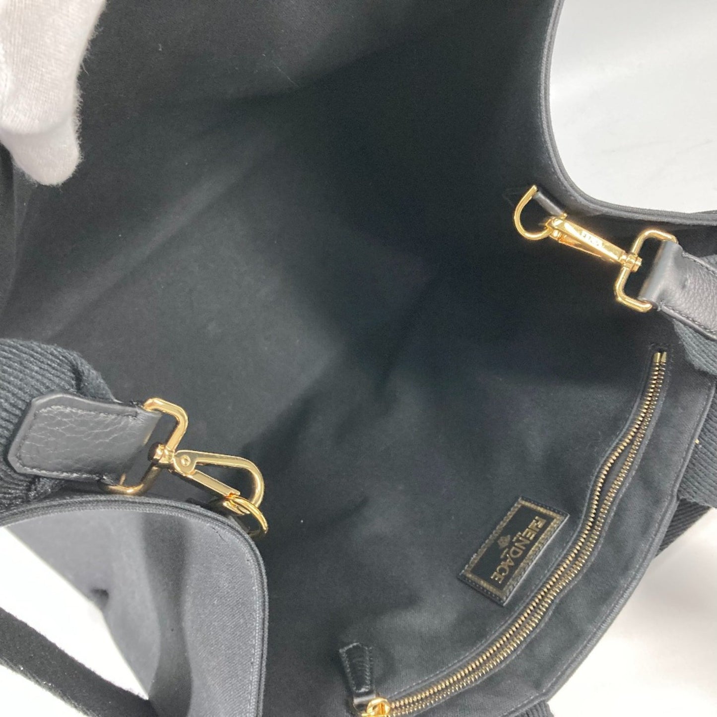 Fendi Black Canvas Tote