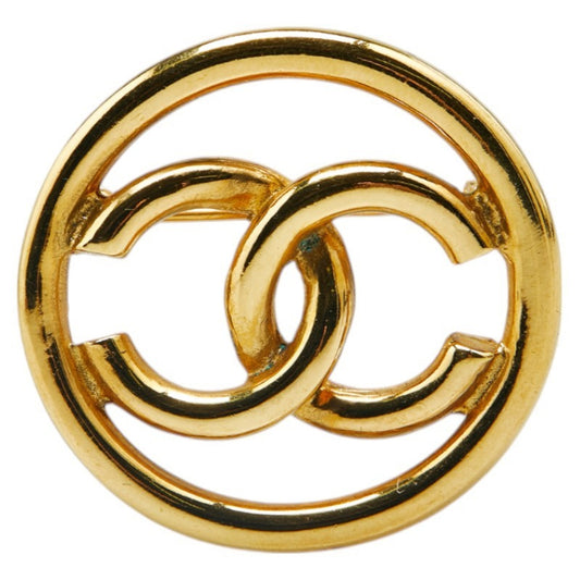 Chanel Gold Gold Plated Logo Cc