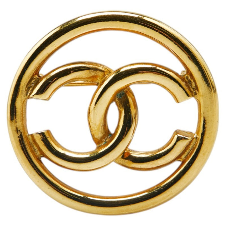Chanel Gold Gold Plated Logo Cc