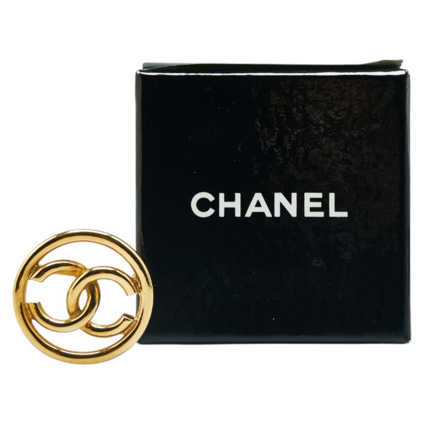 Chanel Gold Gold Plated Logo Cc
