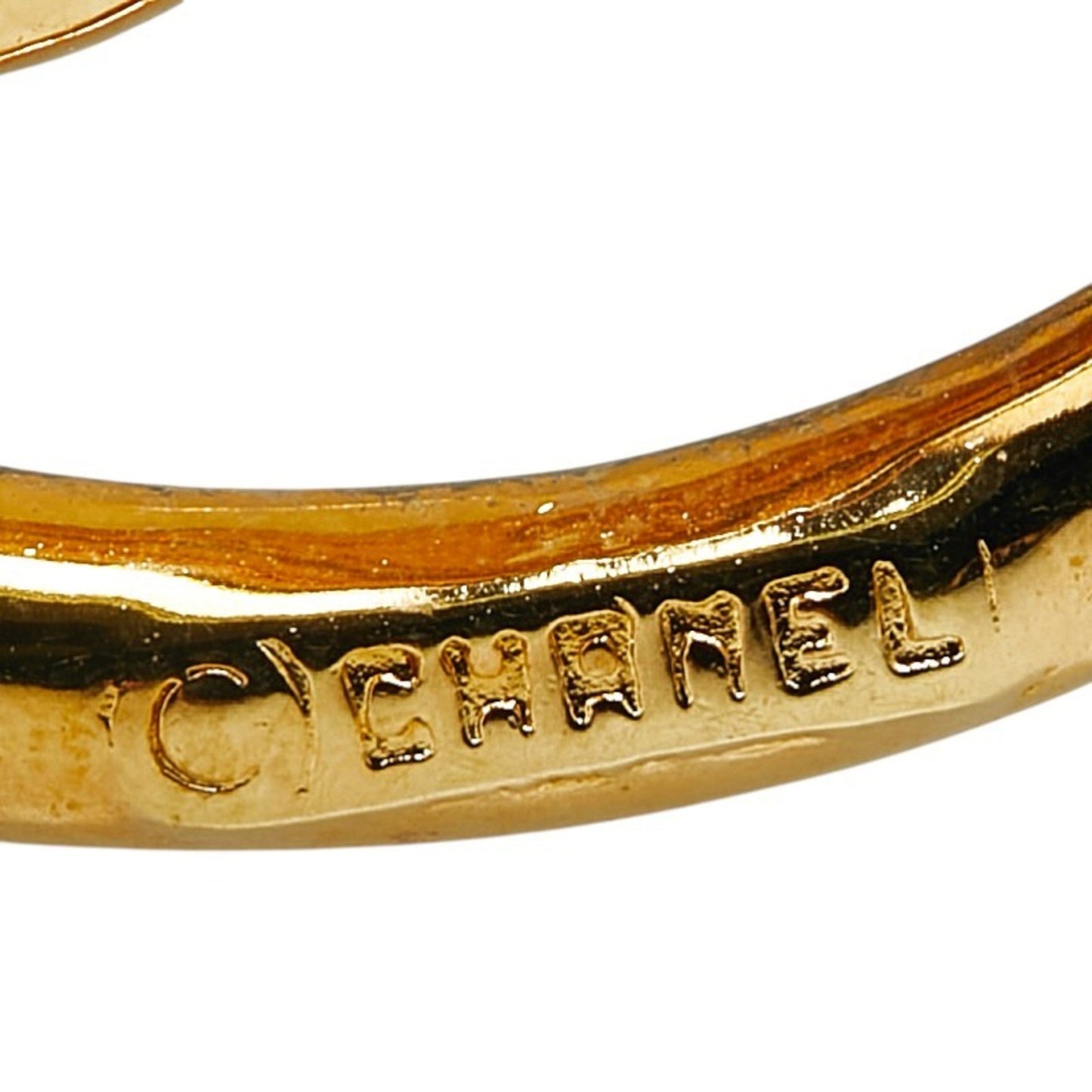 Chanel Gold Gold Plated Logo Cc