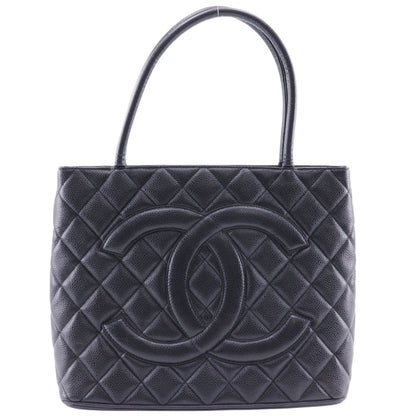 Chanel Black Leather Medaillon