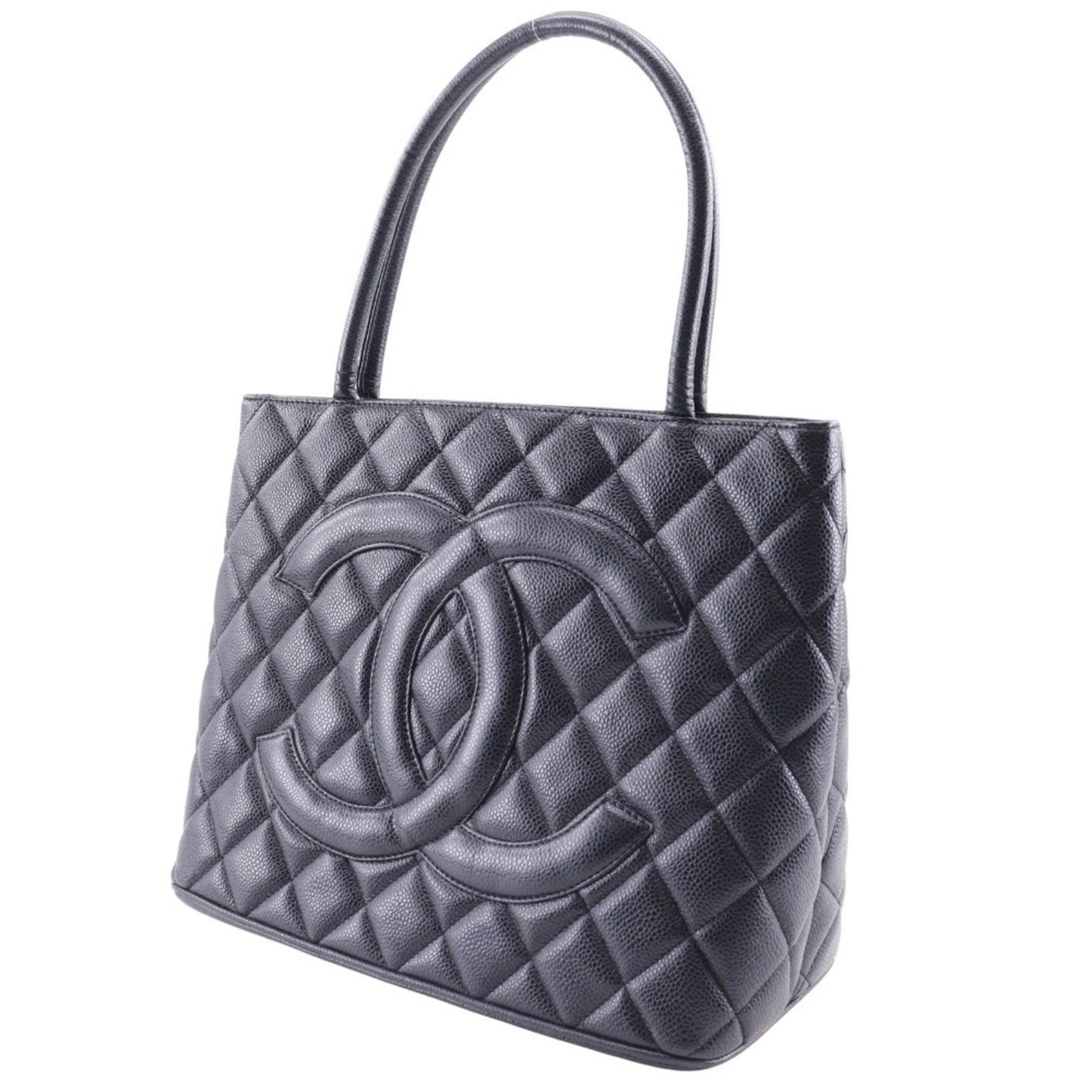 Chanel Black Leather Medaillon