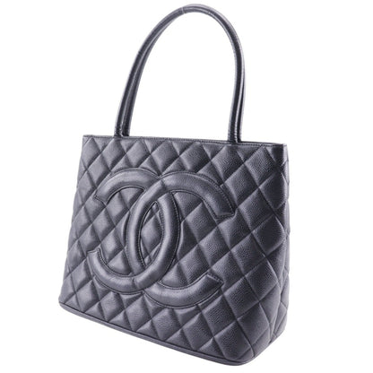 Chanel Black Leather Medaillon