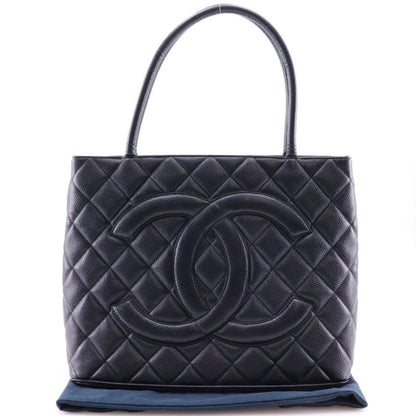 Chanel Black Leather Medaillon