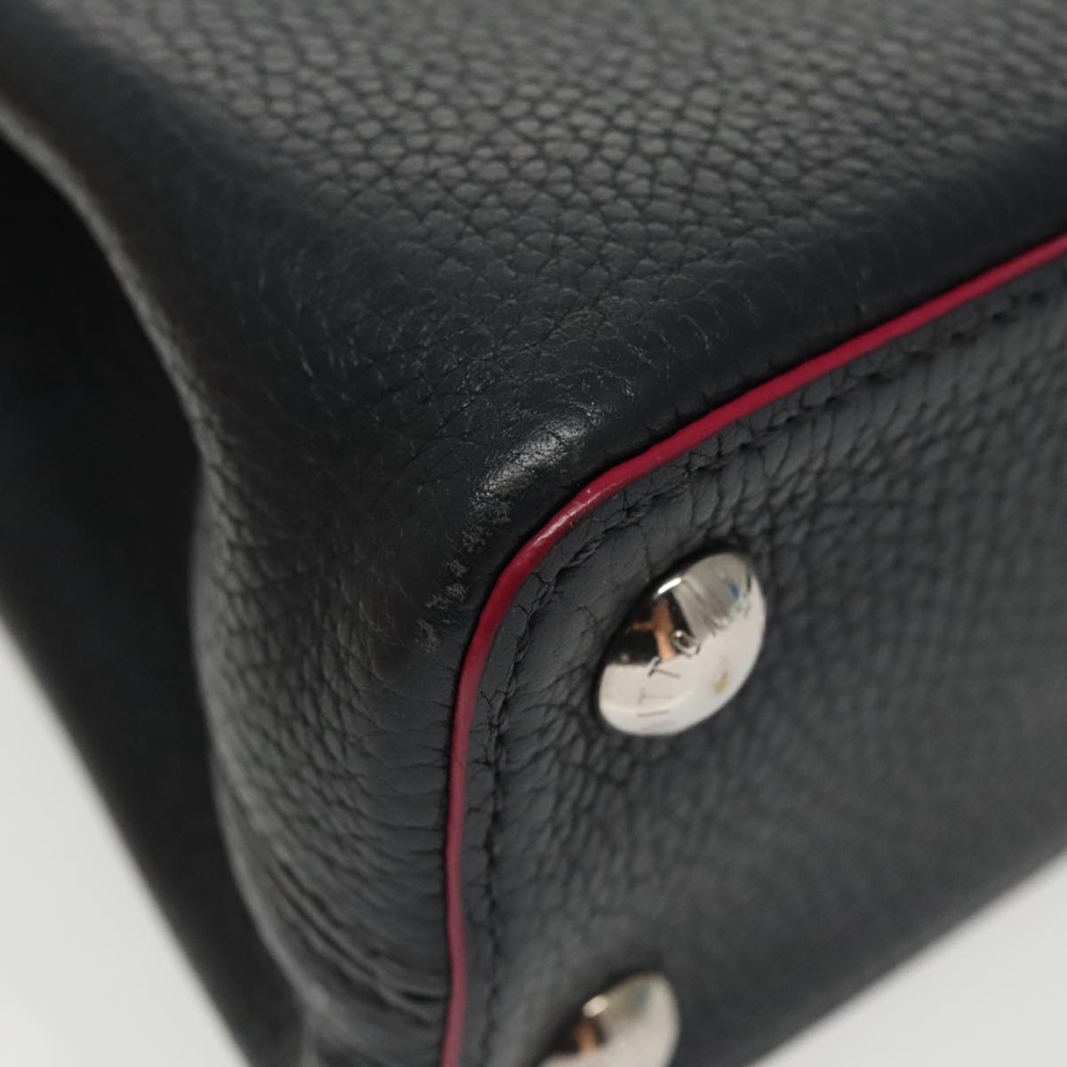 Louis Vuitton Black Leather Capucines