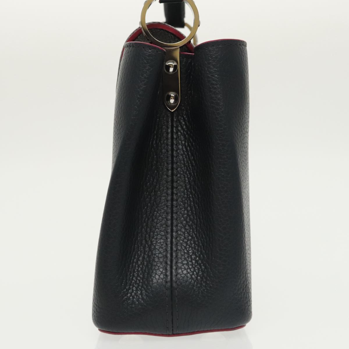 Louis Vuitton Black Leather Capucines