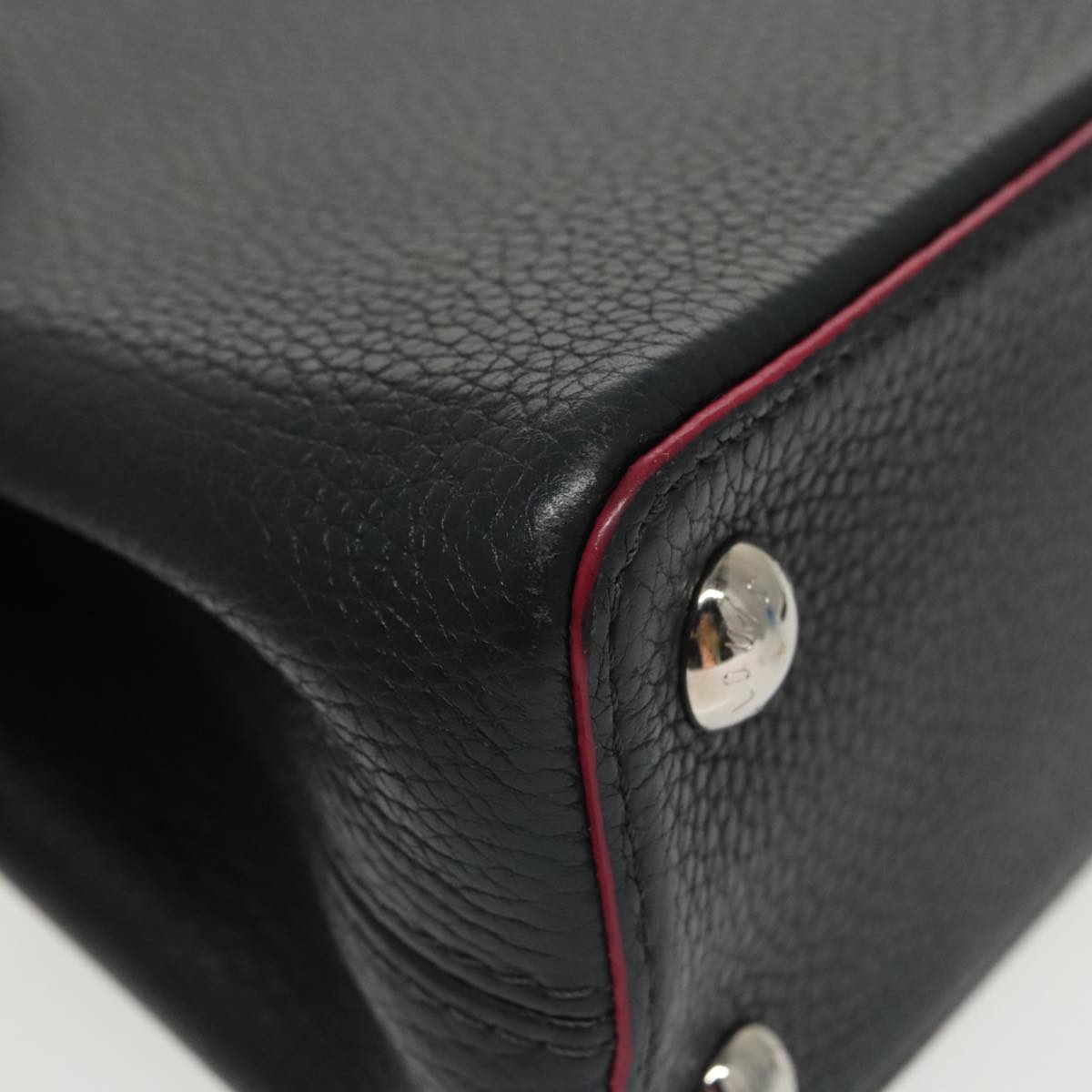 Louis Vuitton Black Leather Capucines
