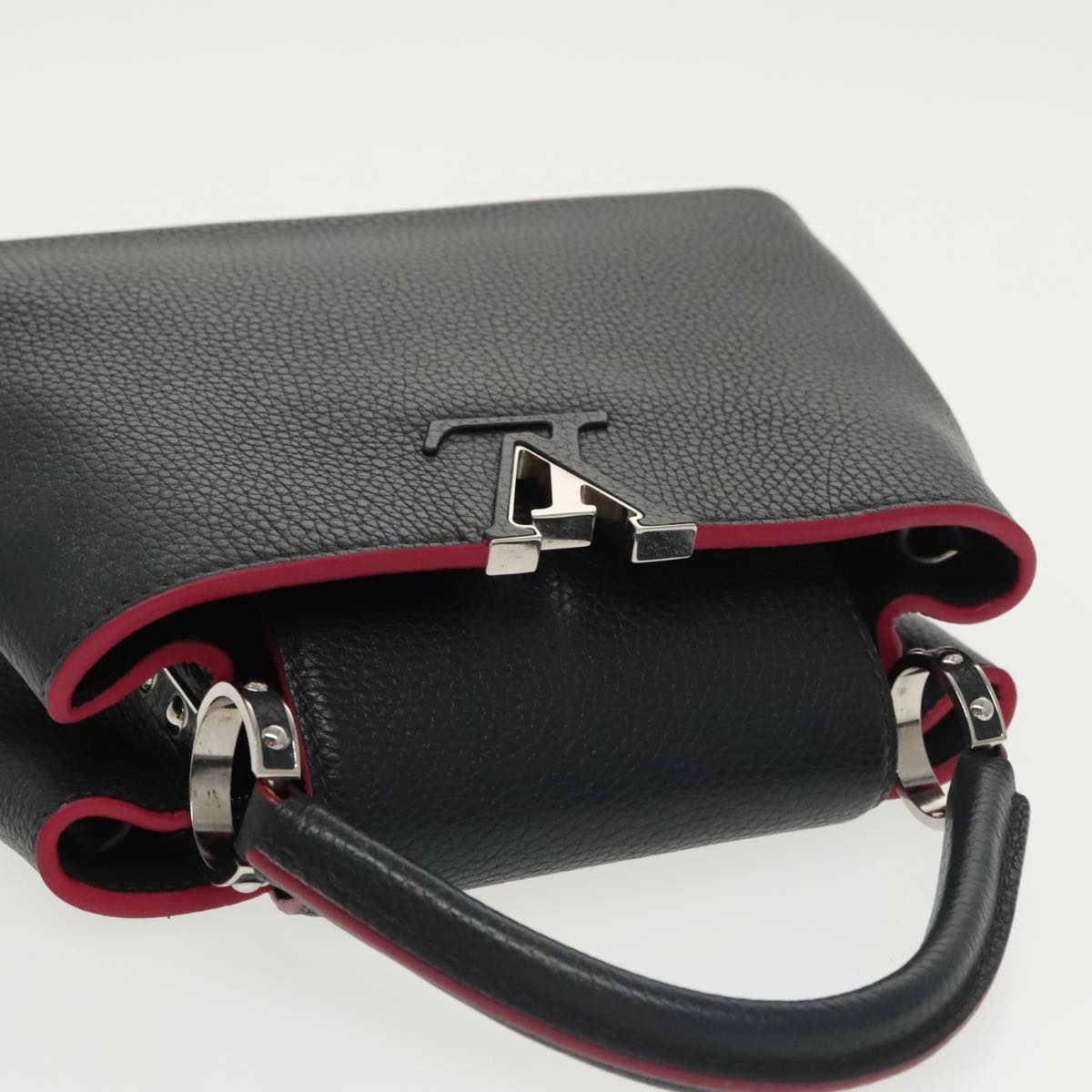 Louis Vuitton Black Leather Capucines