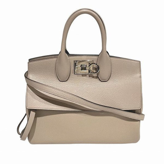 Salvatore Ferragamo Brown Leather Gancini