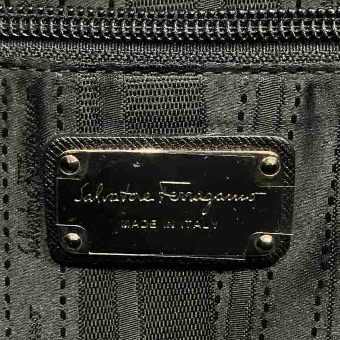 Salvatore Ferragamo Black Leather Gancini