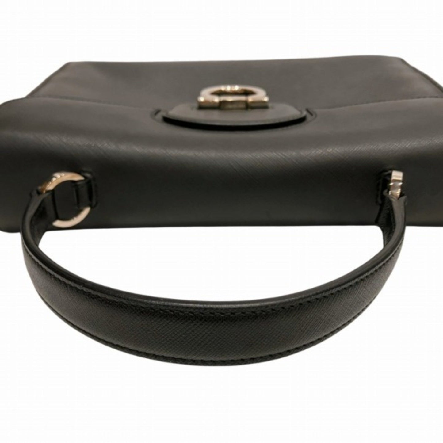 Salvatore Ferragamo Black Leather Gancini