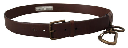 Dolce & Gabbana Elegant Brown Leather Belt With Metal Buckle