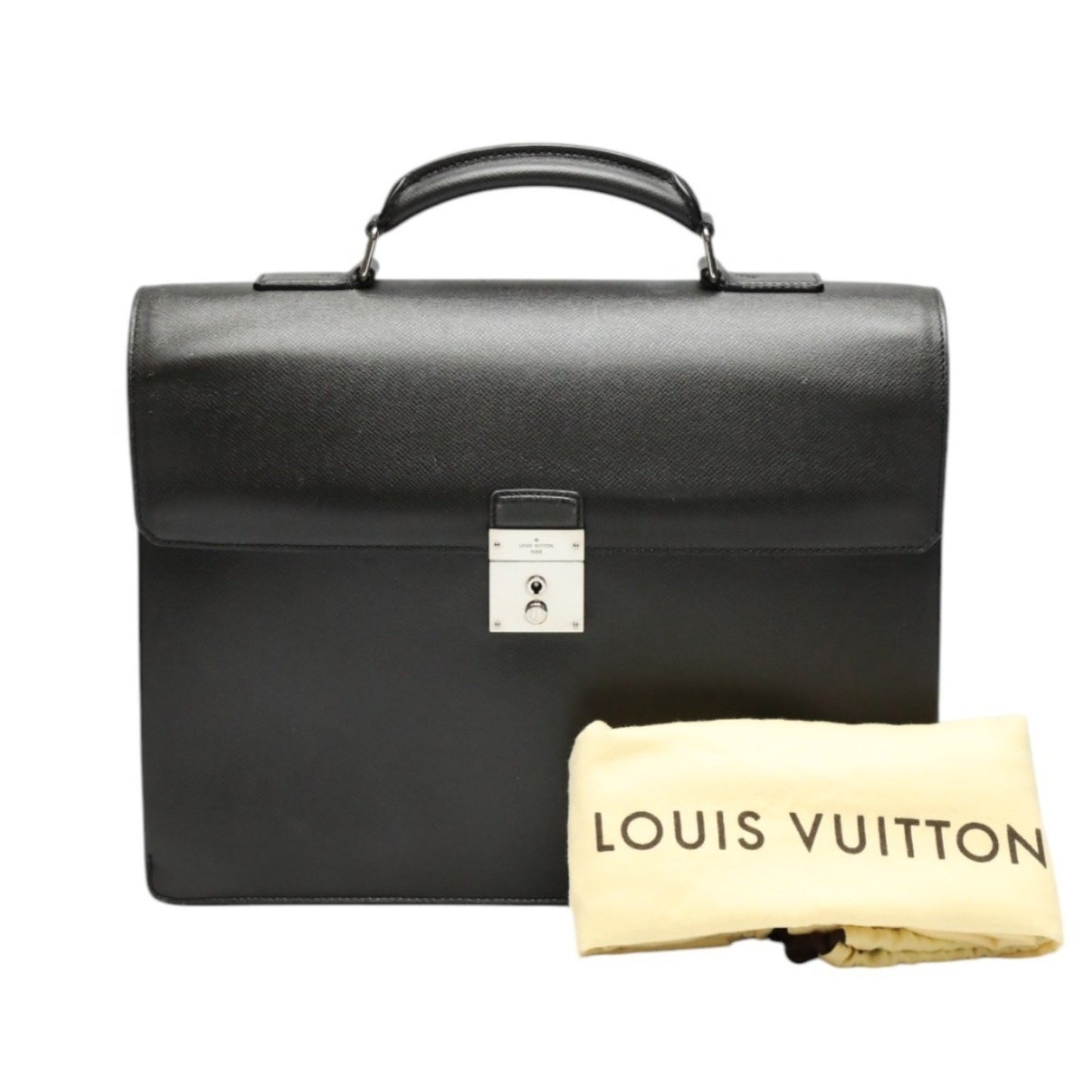 Louis Vuitton Black Leather Attache Case