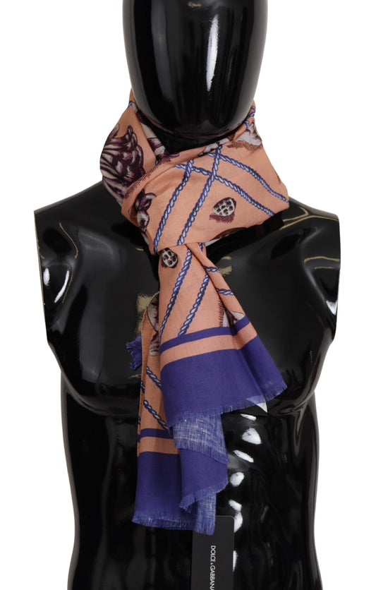 Dolce & Gabbana Multicolor Seashell Linen Scarf For Men