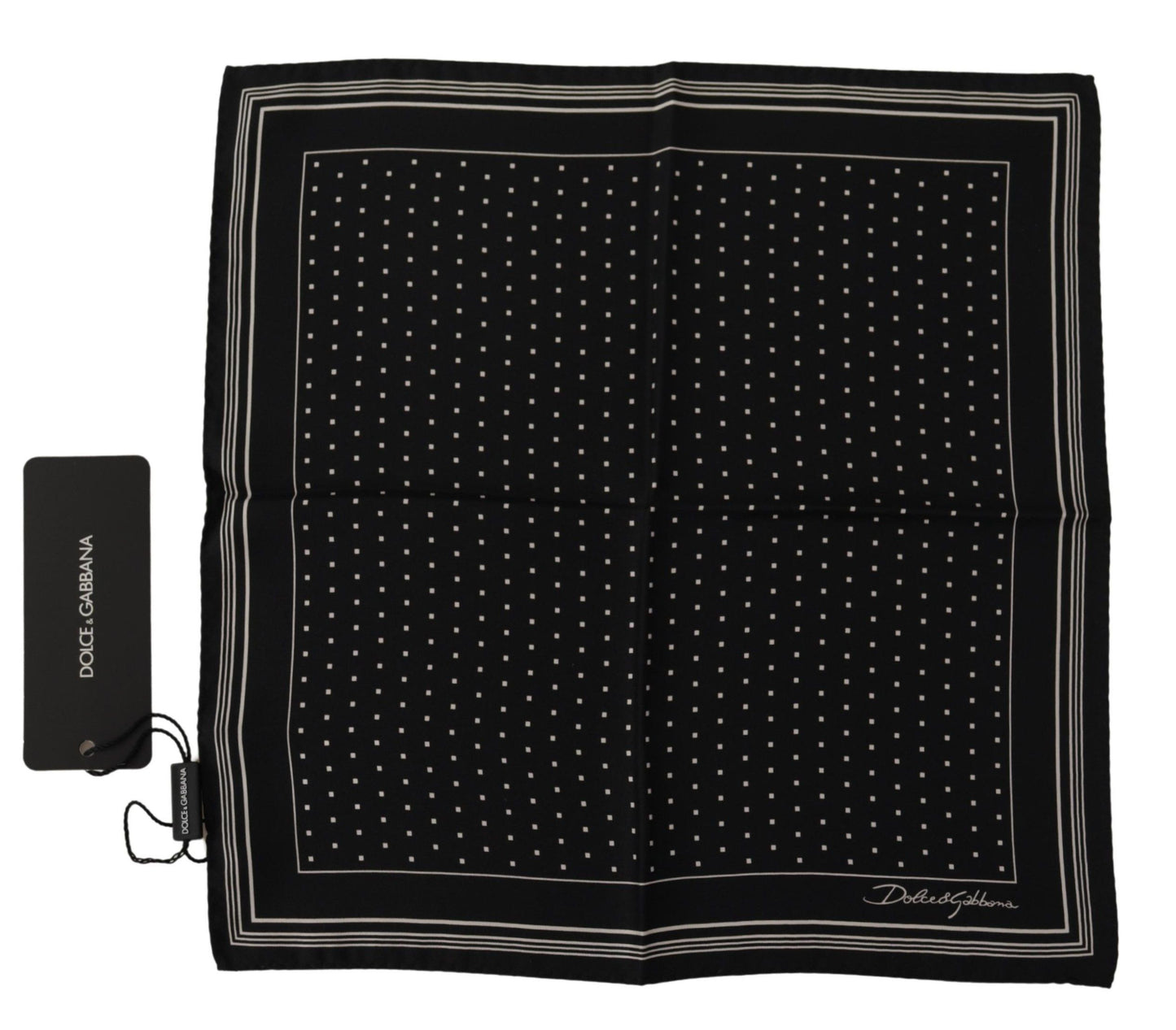 Dolce & Gabbana Elegant Black Silk Polka Dot Men'S Scarf