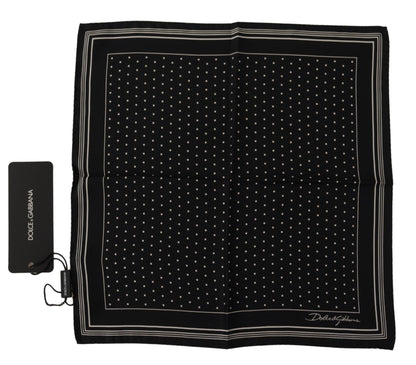 Dolce & Gabbana Elegant Black Silk Polka Dot Men'S Scarf