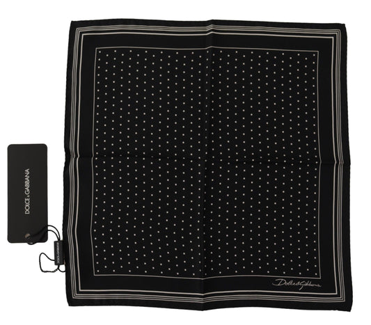 Dolce & Gabbana Elegant Black Silk Polka Dot Men'S Scarf