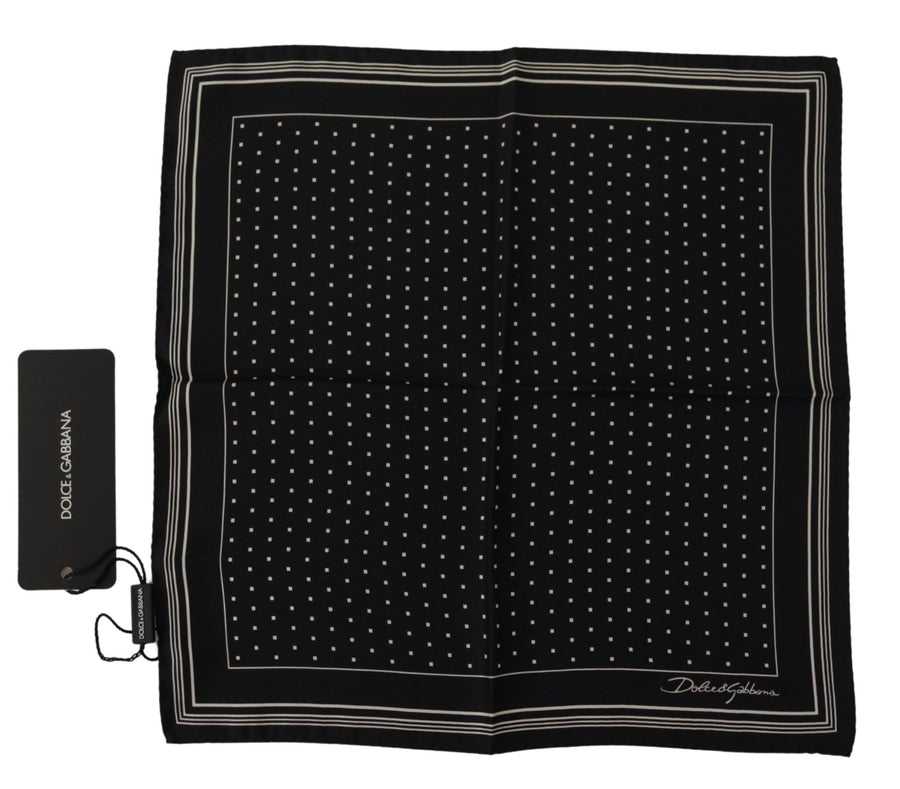 Dolce & Gabbana Elegant Black Silk Polka Dot Men'S Scarf