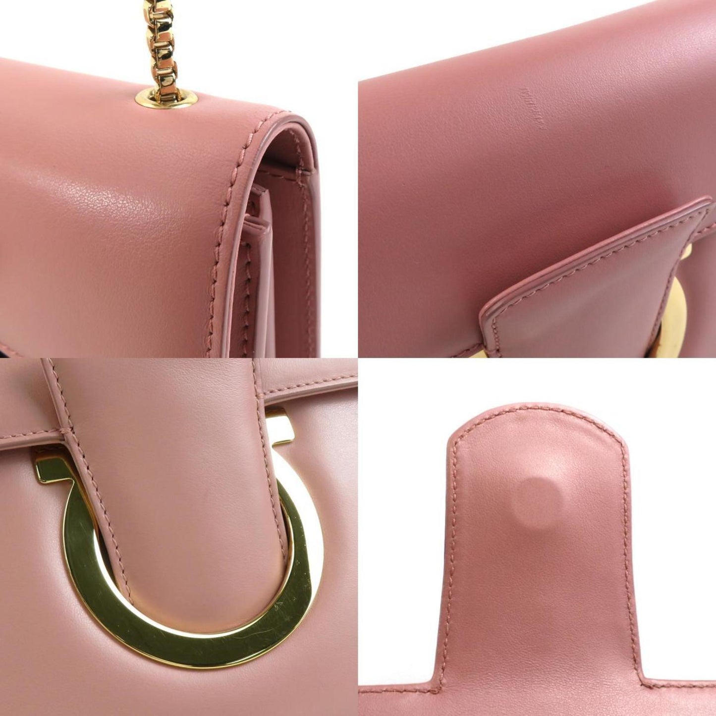 Salvatore Ferragamo Pink Leather Gancini