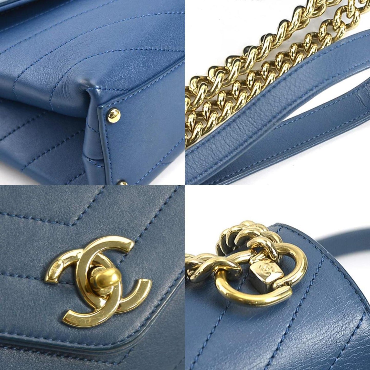 Chanel Blue Leather Flap Bag