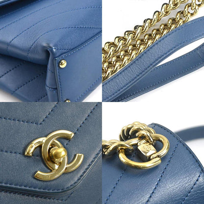 Chanel Blue Leather Flap Bag