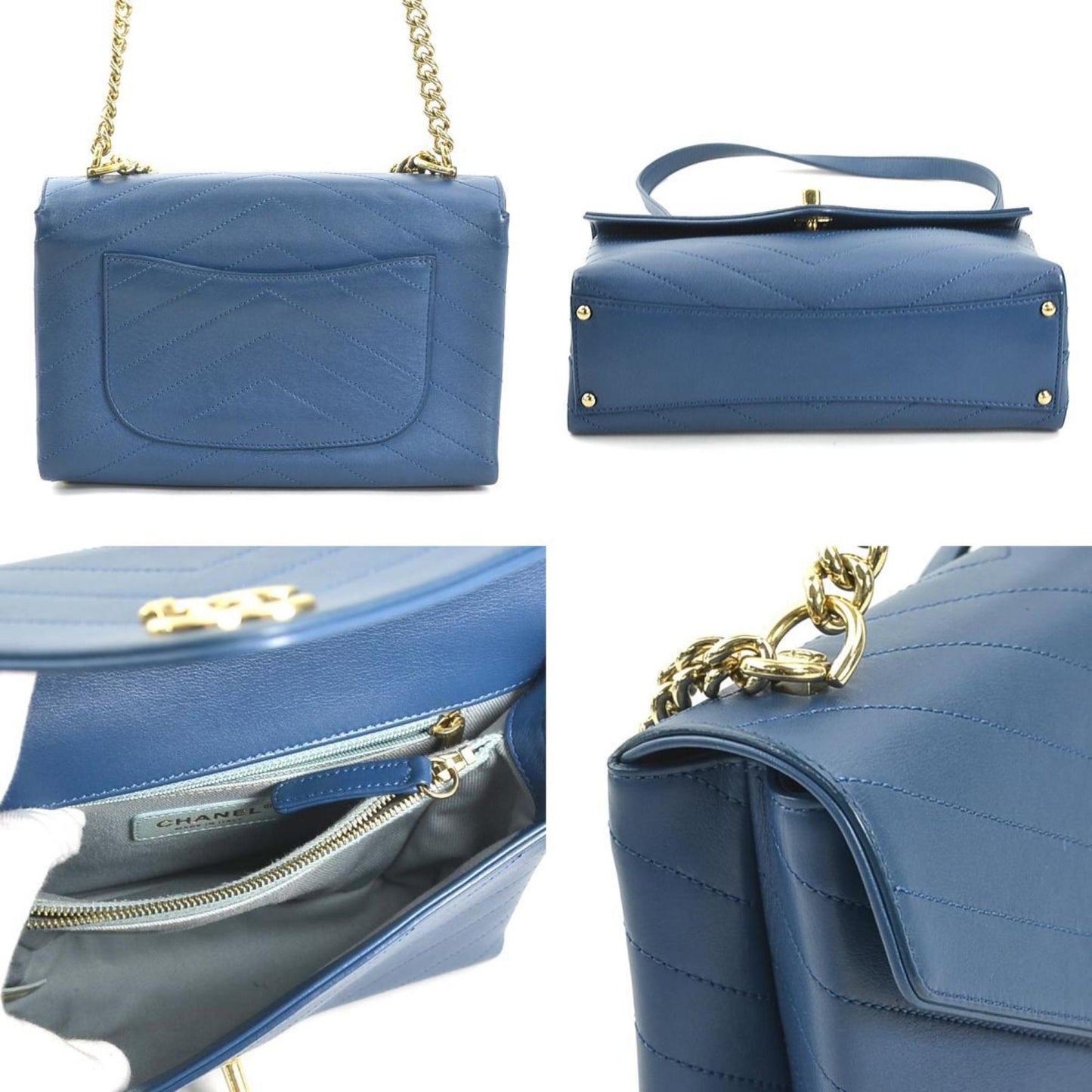 Chanel Blue Leather Flap Bag