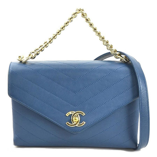 Chanel Blue Leather Flap Bag