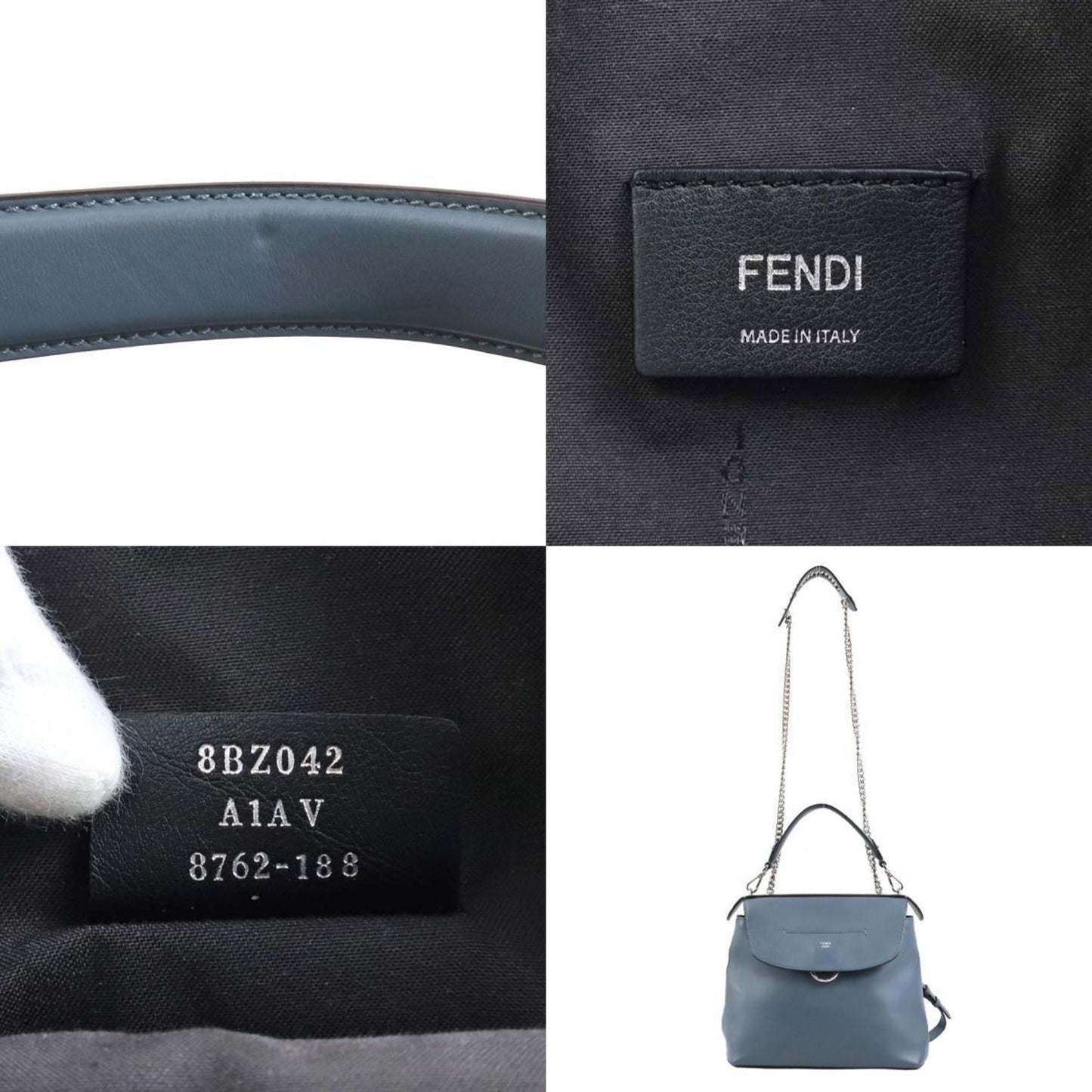 Fendi Blue Leather Back To School