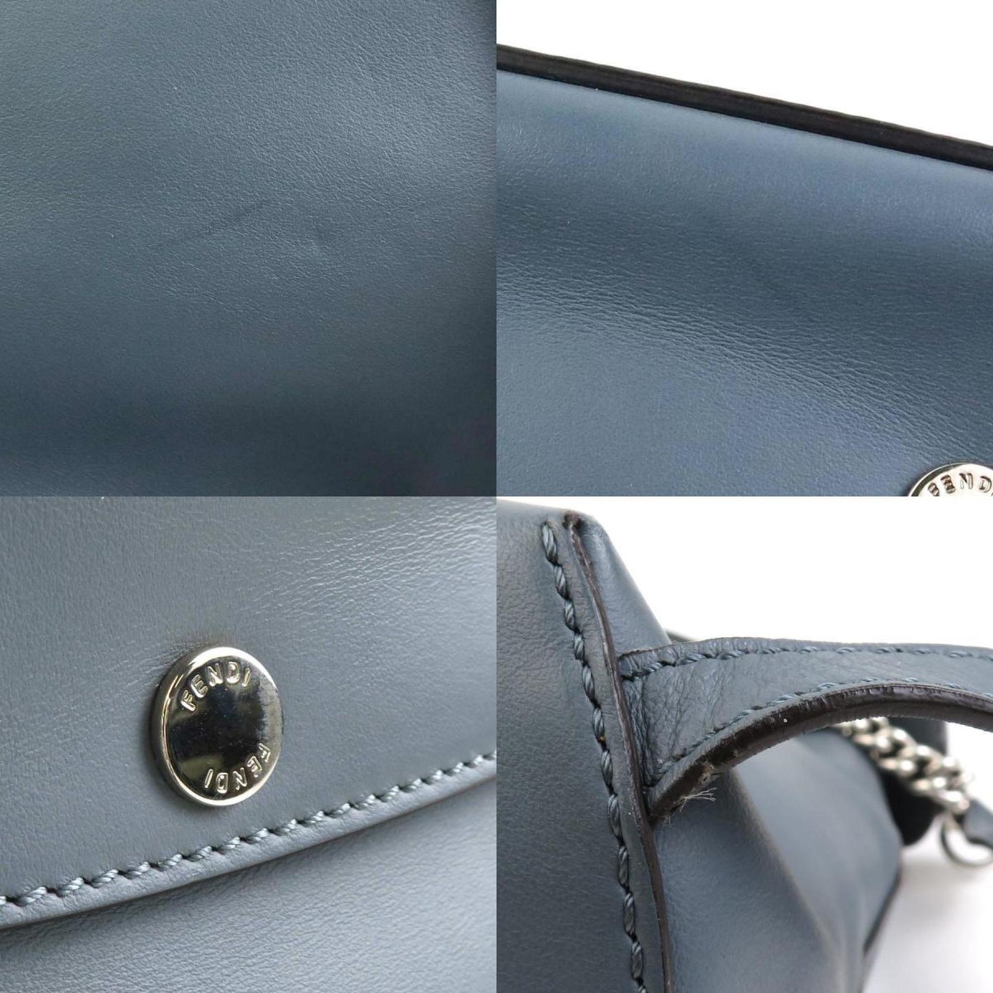 Fendi Blue Leather Back To School
